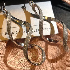 Stainless Steel Drop Infinity Earrings.